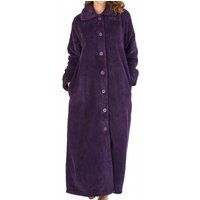Longer Length Luxury Waffle Fleece Button Through Housecoat