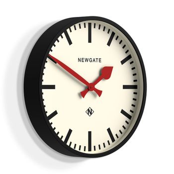 Reloj de pared moderno redondo de metal negro mate