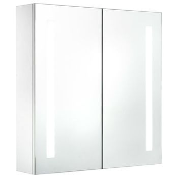 Mueble De Baño Con Espejo Led 60x14x62 Cm Vidaxl