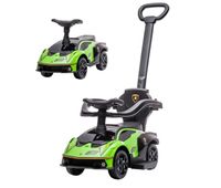 aiyaplay 2 en 1 coche correpasillos para ninos 12-36 meses lamborghini essenza scv12 andador empujador con bocina mango de empuje y barandilla extraibles 865x40x895 cm verde y negro