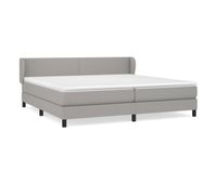 cama box spring con colchon tela gris claro 200x200 cm diseno plano