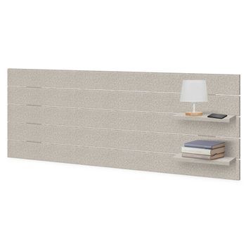 Dhome Cabecero Con Estantes De Madera Reciclada Dm Colgante Pared Estilo Palet Horizontal 160x46cm Cama Vintage Nordico (160cm, Espigas Beige)