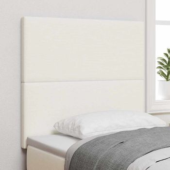 Vidaxl Cabecero Led Con Tiras Led Manual Crema 80 Cm Tela De Pana