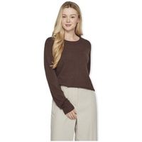 vila jersey noos ril o-neck ls - coffee bean para mujer