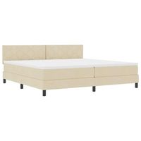 cama tipo box spring con cojin crema 200 x 200 cm tela vidaxl