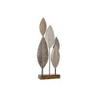 decoracion albasia hierro 33x10x81 hojas marron