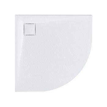 Plato De Ducha Minimalista Con Desagüe Smc Efecto Piedra Natural 80 X 80 X 3 Cm Blanco Paron