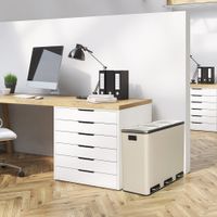cubo de basura de acero de 54 litros beige