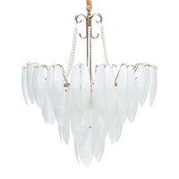 lampara de arana colgante glamurosa fabricada en vidrio metal y laton transparente  60 cm yauca