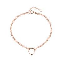 pulsera corazon de plata 925 chapada en oro rosa
