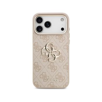 Guess Funda Para Iphone 17 Pro – Carcasa Rosa Con Gran Logo Clásico 4g Dorado, Diseño Elegante Y Ajuste Preciso