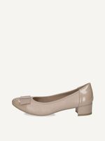 caprice pumps beige made of leather and textile with block heel size 36