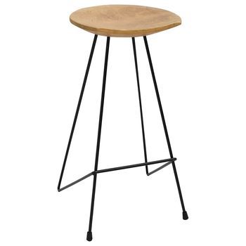 Pack 2 Uds Taburetes De Cocina | Taburete De Bar | Taburete Alto Madera Maciza De Teca