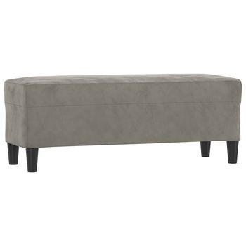 Banco Interior | Banco De Terciopelo Gris Claro 100x35x41 Cm