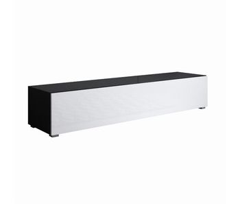 Mueble tv salón comedor negro/blanco 160x40x30 1 puerta luke h2 muebles bonitos