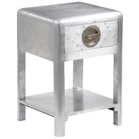 mesita de estilo aviador con 1 cajon vintage vidaxl