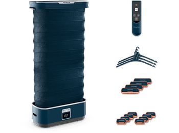 Plancha de vapor vertical - Rowenta Care For You First, 1500 W, 1.2 l, Autonomía 30 min, Azul oscuro y terracotta