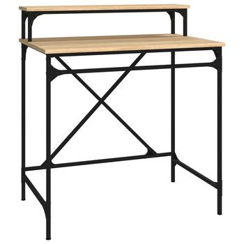 Escritorio | Mesa De Trabajo De Hierro Y Madera Contrachapada Sonoma 80x50x90 Cm