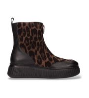 wonders para mujer a-5202572910888 botines de piel xfly 02 marron 38 plano cremallera casual animal print