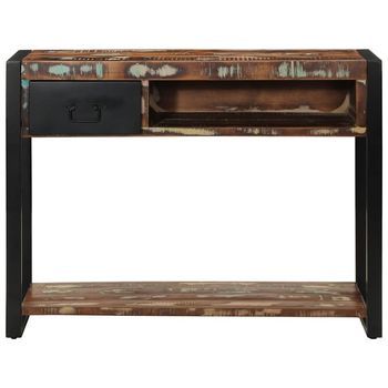 Mesa Consola，mesa De Entrada，mesa Auxiliar Multicolor Madera Maciza Reciclada 100x35x75 Cm