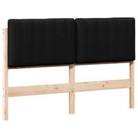 cabecero tapizado marron y negro 140 cm madera de pino macizo vidaxl