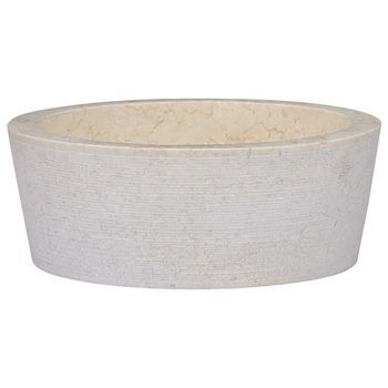 Lavabo Crema Mármol Ø40x15 Cm Vidaxl