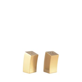 Salero y pimentero inclinados dorado 2.5x2.5x5.5 cm
