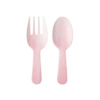 cubiertos para ensalada rosa en melamina 27x95x1cm