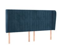 cabecero con orejas de terciopelo azul oscuro 163x23x118128 cm