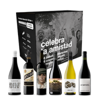 pack de 6 botellas de 75cl celebra la amistad - incluye hacienda lopez de haro reserva  matsu el picaro  bardos vinedos de altura  la garnacha olvidada  le naturel  aroa laia y 6 copas de regalo