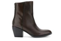 botines de piel con cremallera dark brown