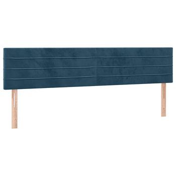 Cabeceros Terciopelo Azul Oscuro 180x5x78/88 Cm Vidaxl