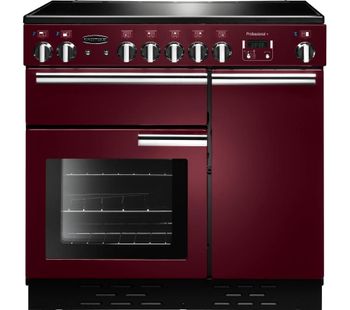 RANGEMASTER Professional 90 Electric Ceramic Range Cooker - Cranberry & Chrome, Cranberry