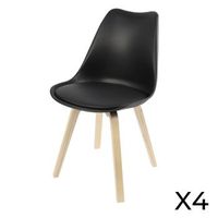 lote de 4 sillas de diseno con cojin en color negro coleccion mia