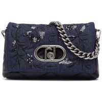 liu jo bandolera bolso lapuffy tamano mediano en denim bordado para mujer