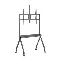 soporte de suelo aisens ft86fe-369 para tv 55-100 hasta 120kg con ruedas y bandeja