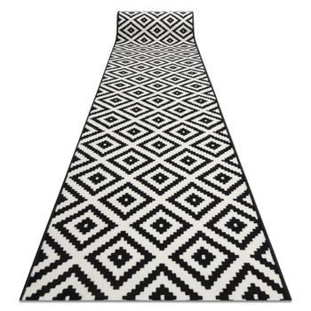 Alfombra De Pasillo Bcf Morad Diamantes Negro / Crema 100 Cm 100x870 Cm