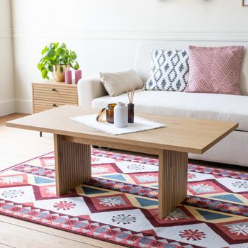 Mesa de centro rectangular de madera de estilo escandinavo 120cm