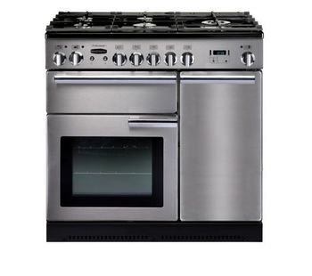 Rangemaster Professional 90 Dual Fuel Range Cooker - Stainless Steel, Stainless Steel
