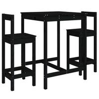 conjunto de mesa y taburetes altos jardin 3 uds  mueble jardin mesa y sillas madera pino negro