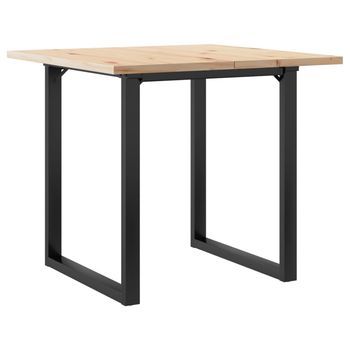 Mesa Comedor | Mesa De Cena Marco O Madera Maciza Pino Y Hierro 80x80x75,5 Cm