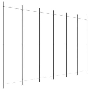 Biombo divisor de 6 paneles de tela blanco 300x200 cm