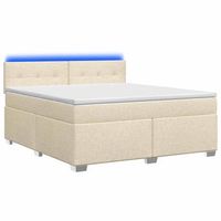 cama tapizada 200x160x88 cm tejido - crema