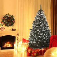 arbol de navidad de plastico acero homcom o75x150 cm verde