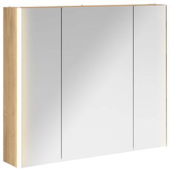 Armario Con Espejo De Baño | Mueble De Baño Roble Artesanal 83,5 X 15,5 X 70 Cm