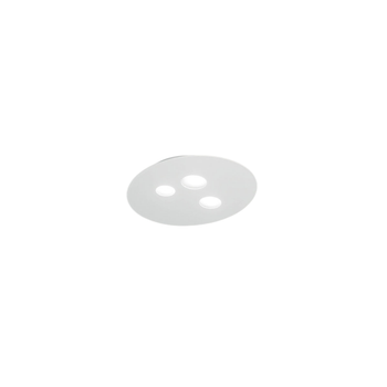 Plafón Luna De Metal Blanco 47,5x40cm, 3 Luces Gx53 Máx 3x8w, Ip20, Diseño Moderno Redondo, Bombillas No Incluidas