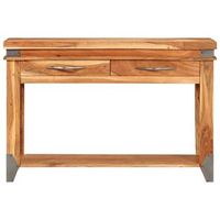 mesa consola  mesa de entrada de madera maciza de acacia 110x34x74 cm