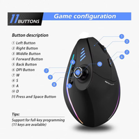 raton ergonomico inalambrico bluetooth jomaa para juegos raton con joystick retroiluminado boton programable raton vertical de 24000dpi para mac windows