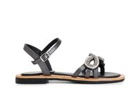 sandalias gilda de napa con accesorio de pedreria blackblack