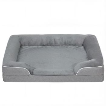 PawHut Cama para Perros Medianos Cama para Gatos con Base Antideslizante Funda Extraíble y Lavable 91,5x68,5x16,5 cm Gris